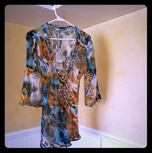 Jeweled swim cover up